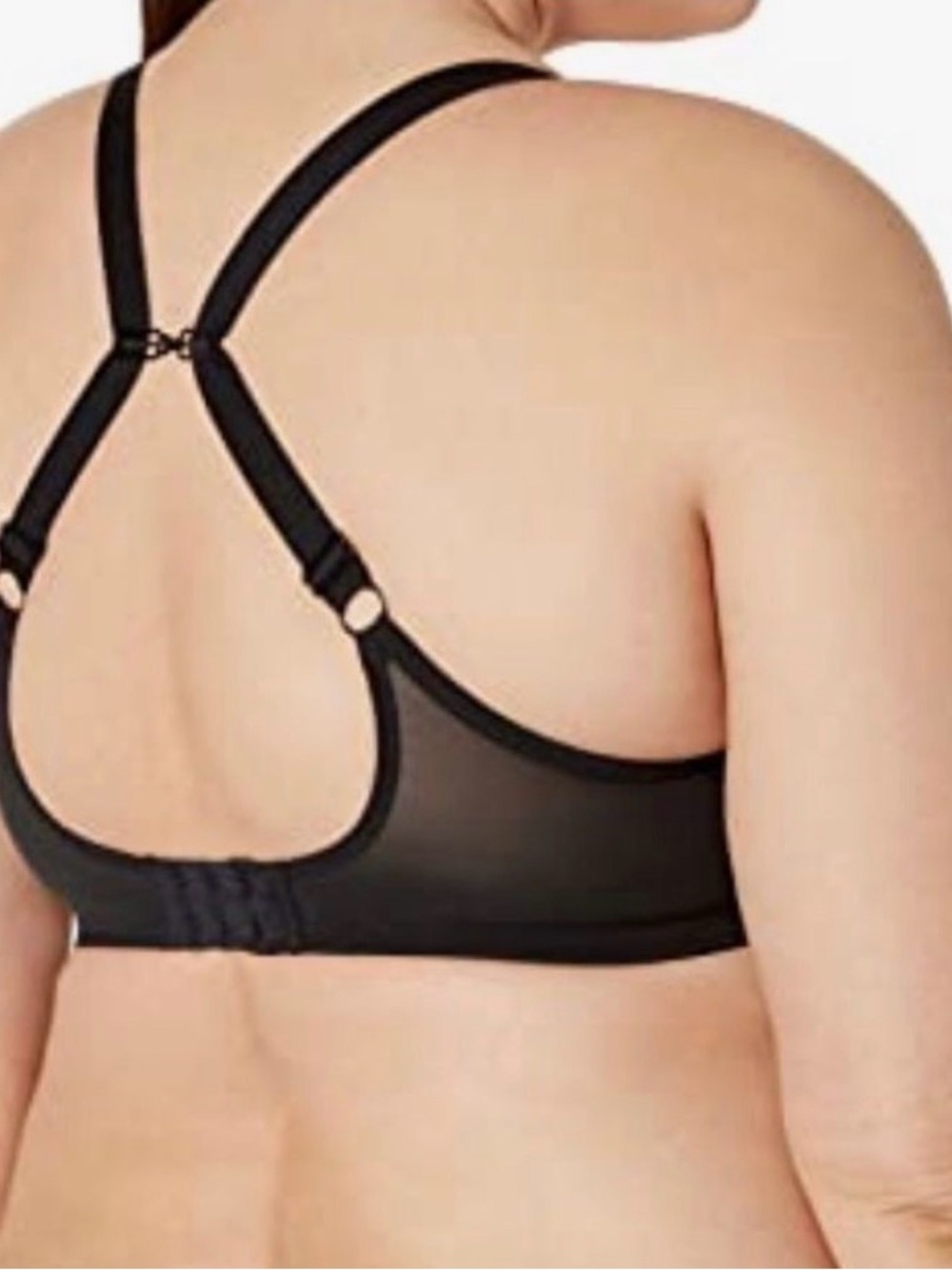 Elomi Matilda Underwire Plunge Bra UK 40G / US 40I Black Sheer Mesh - Picture 3 of 13